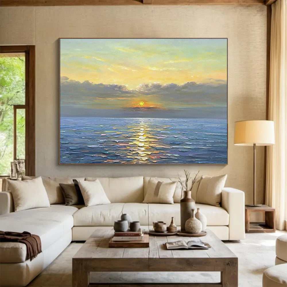 sunset canvas painting seaside design 3